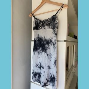 Princess Polly mini tie dye navy and gray bodycon
